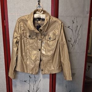Shimmering Gold Women's Jean Jacket